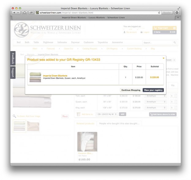 Creating a Gift Registry - Hint: It's Easy! - Schweitzerlinen