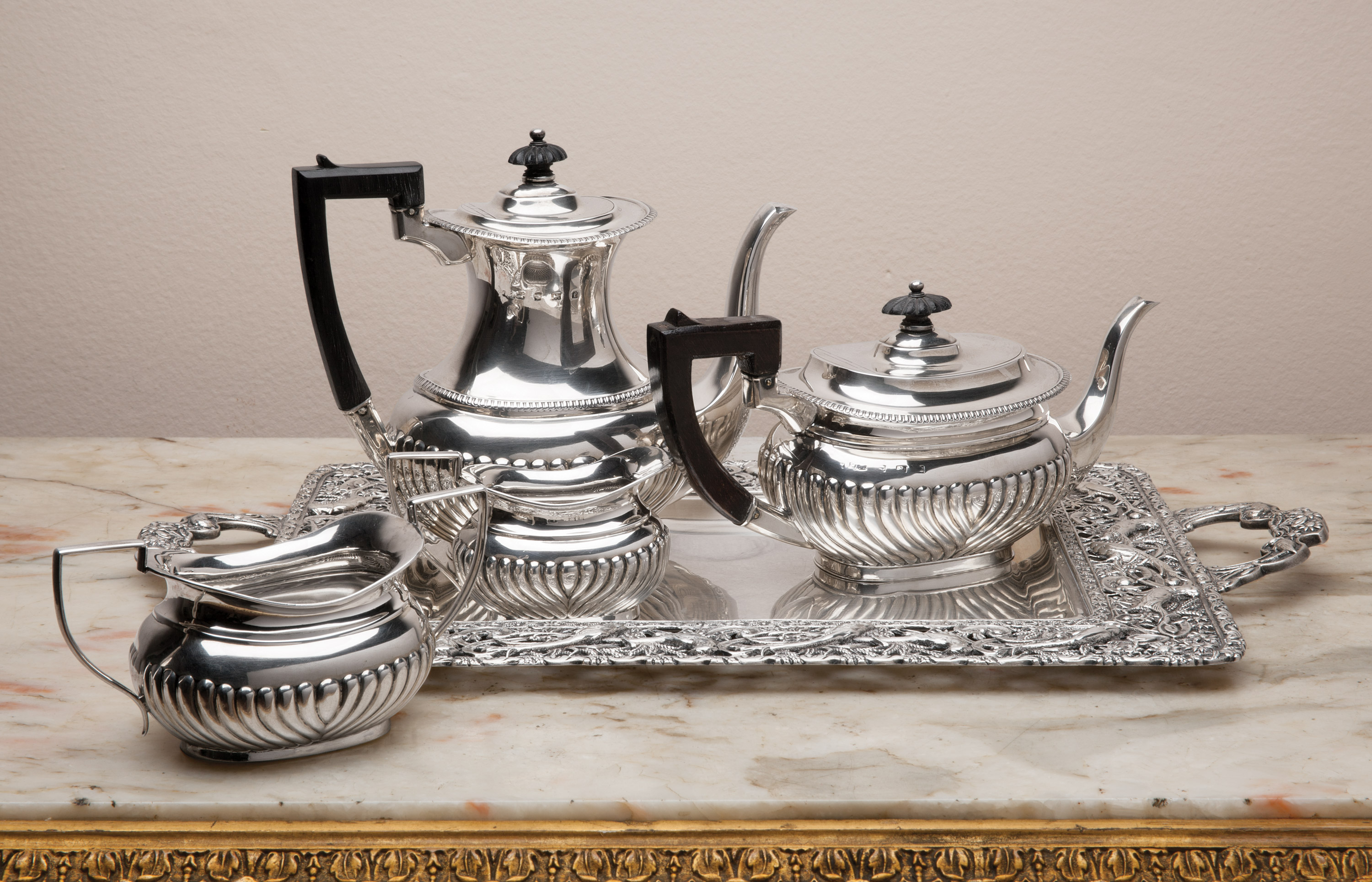 silver teapot set