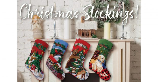 image of Christmas Stockings on a fireplace