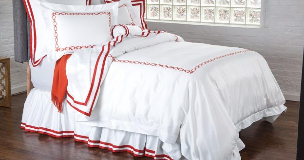 image of a dressed bed in bedroom