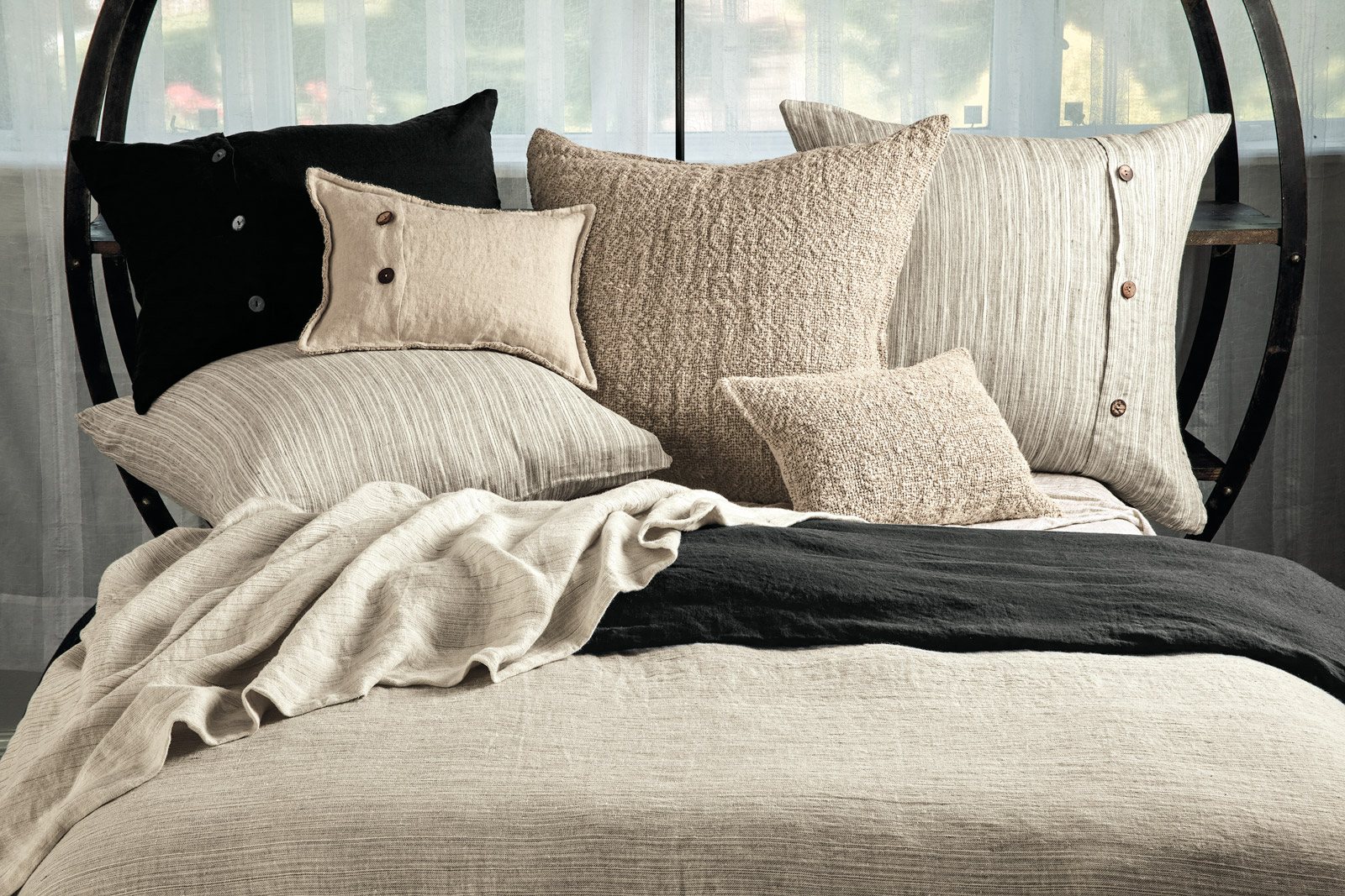 image of a bed dressed in the Dublin bedding
