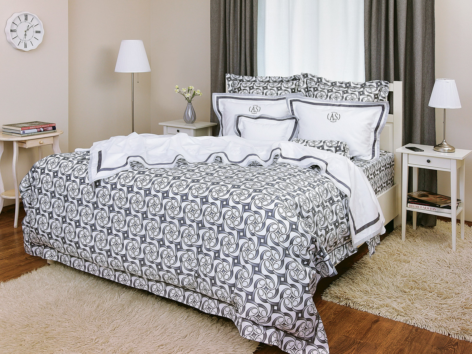 image of a bed dressed in Uffizi and Gibson bedding