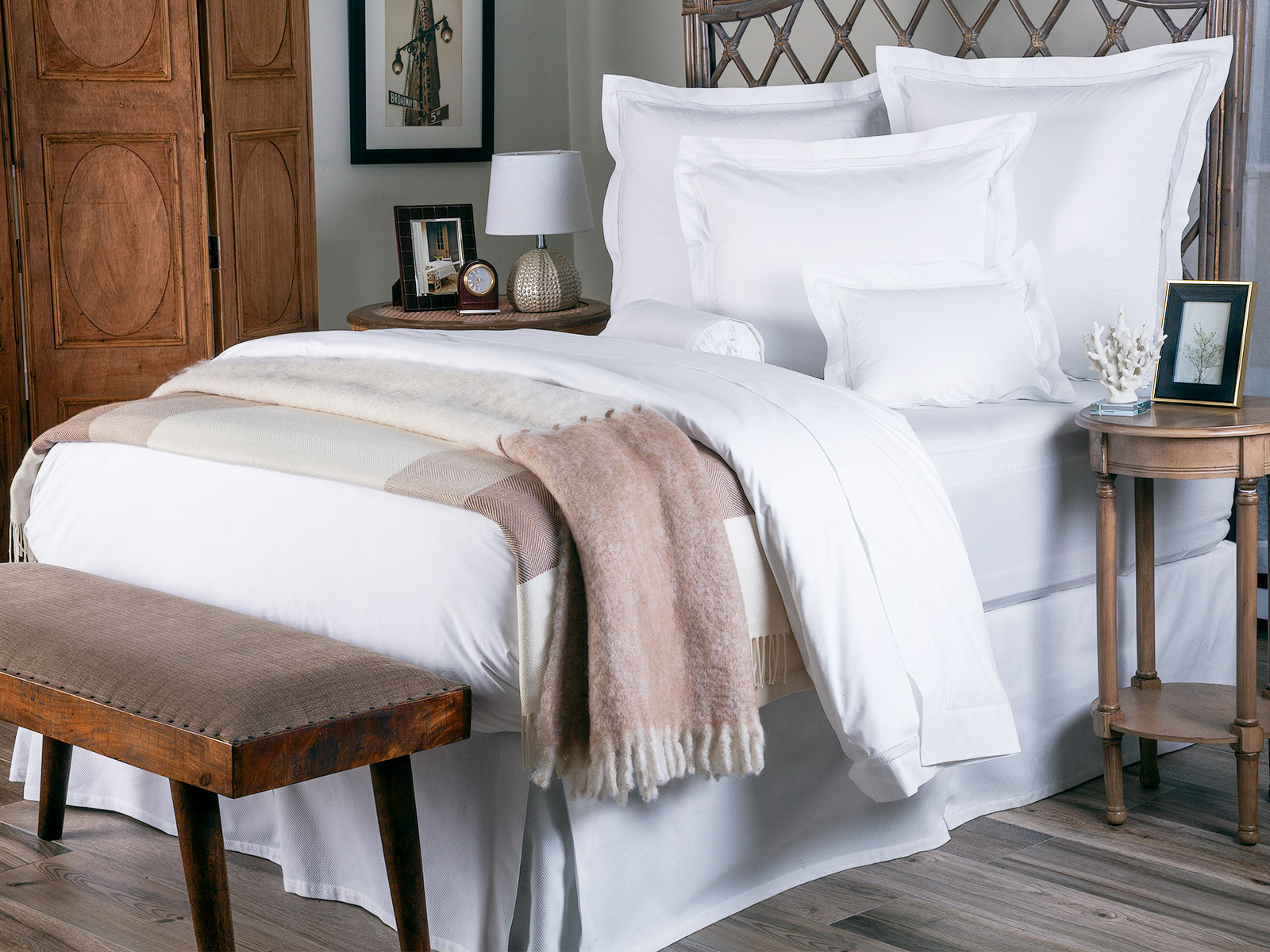 Image of Angel Skin Luxury percale bedding with a crisp finish and timeless tailored style.