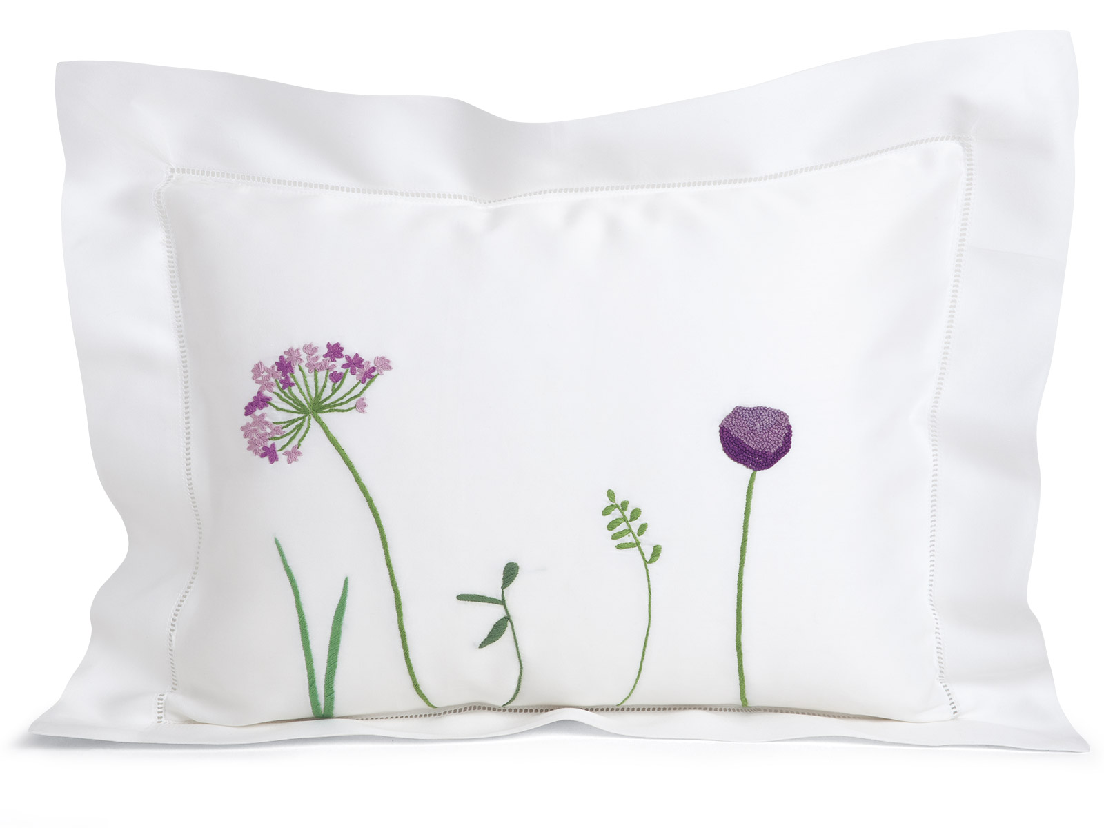 Image of an embroidered decorative pillow sham featuring refined stitching, elegant fabric texture, and sophisticated detailing.