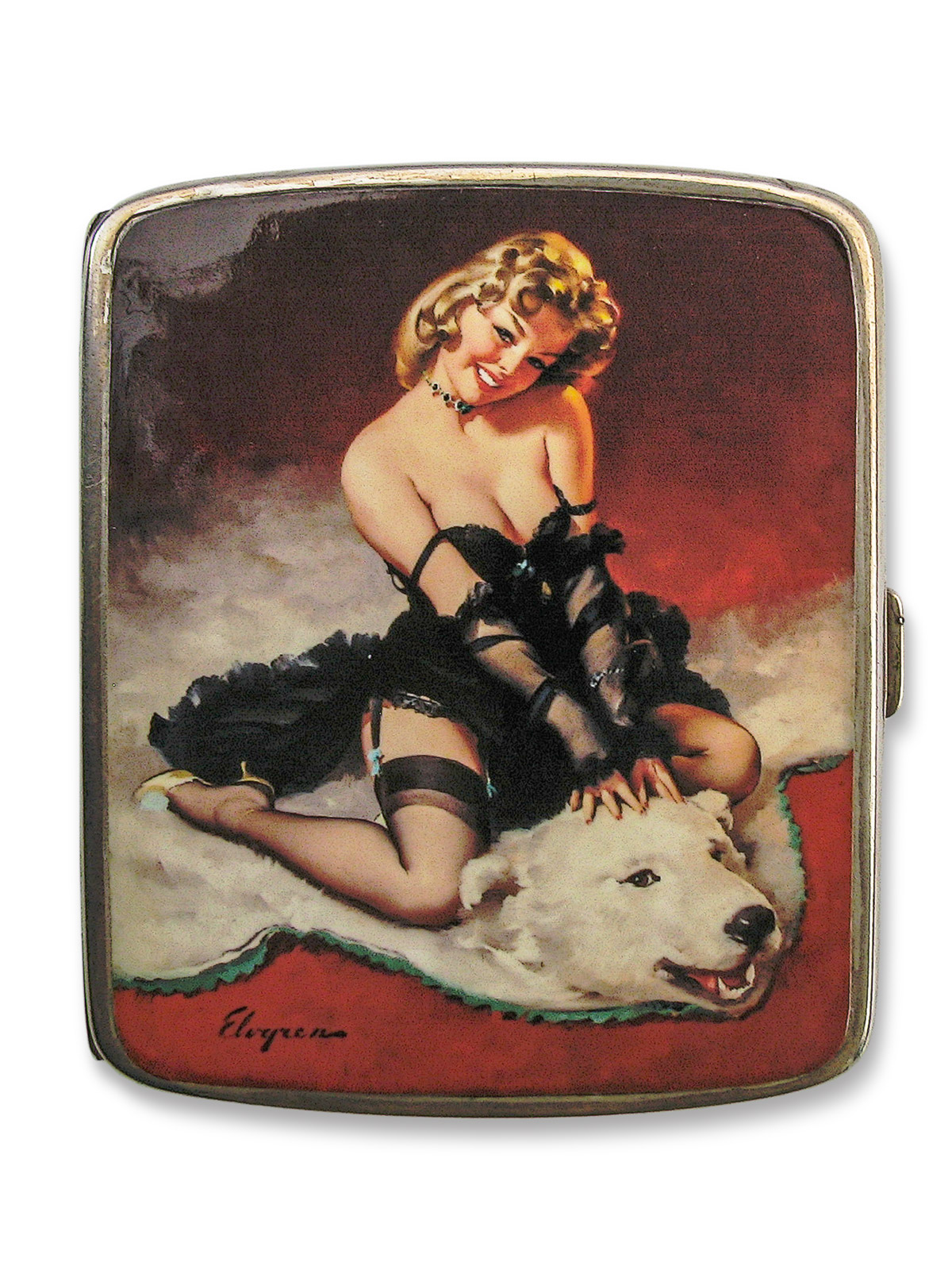 pin up cigarette case Silver Cigarette Case: Bear Facts - Antiques