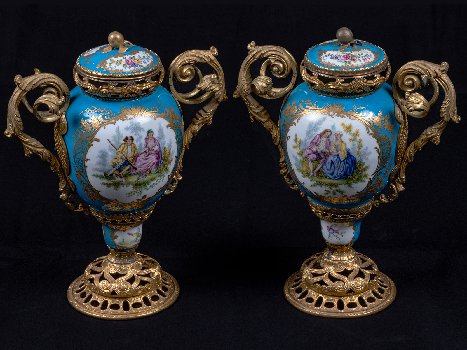 Sèvres Porcelain Urns Antiques Schweitzer Linen