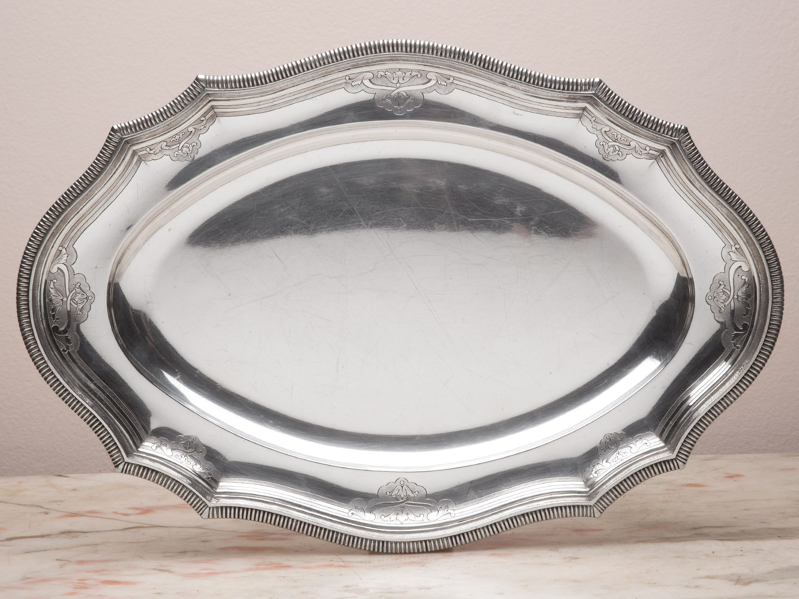 Silver Serving Platters - Antiques - Schweitzer Linen
