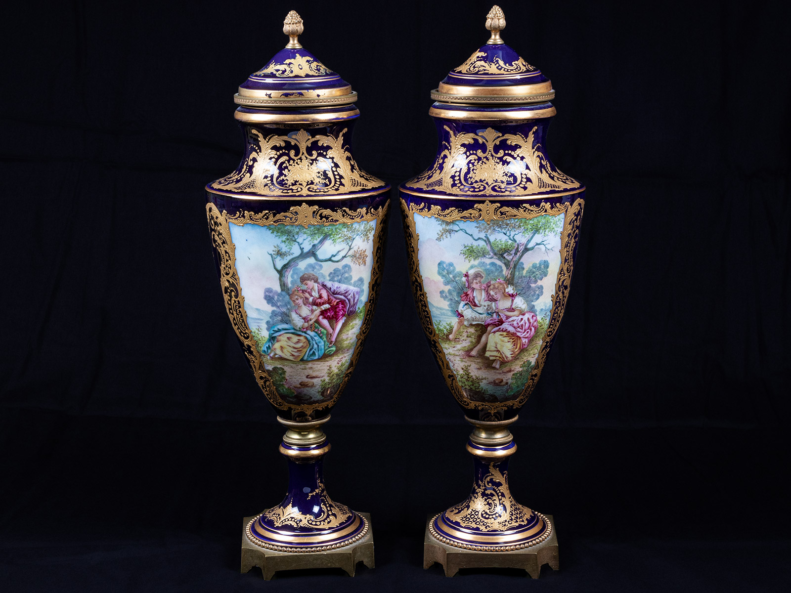 Sèvres Porcelain Urns Antiques Schweitzer Linen