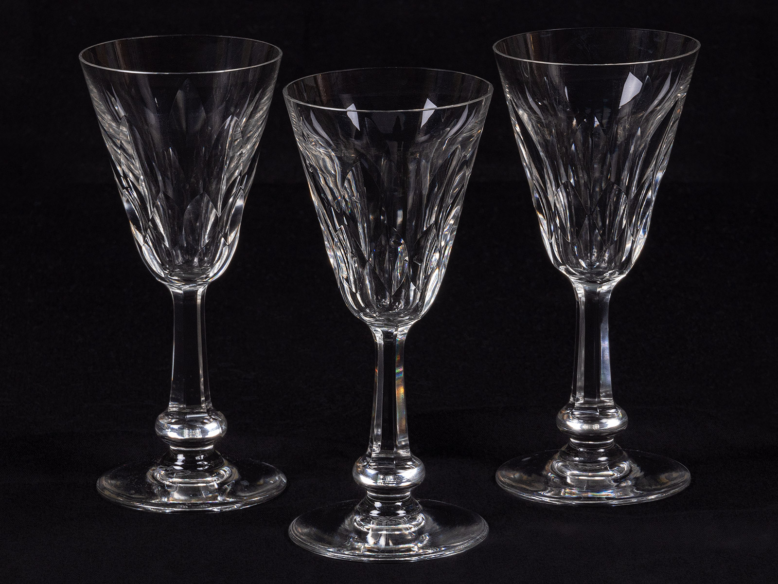 Crystal Baccarat Cordial Glasses Antiques Schweitzer Linen