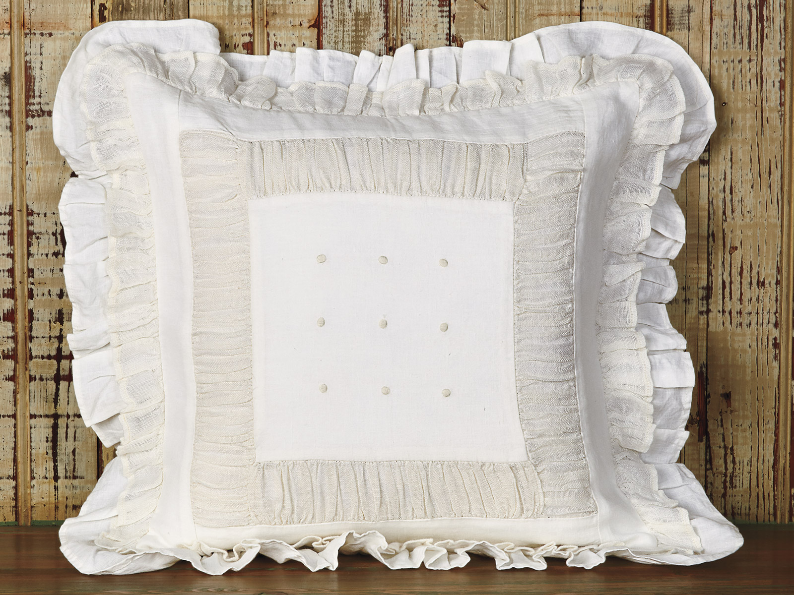 Decorative Ruffled Cushion Accessories Schweitzer Linen
