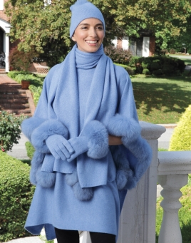Alexa Cashmere Poncho Set